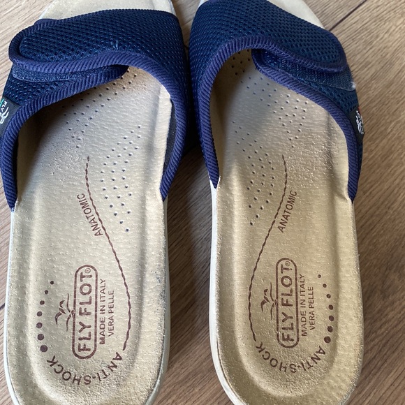 Fly flot Navy blue adjustable flip flops slides sz9 - Picture 5 of 6